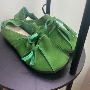 🔥Green Suede Moccasins